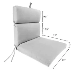 Black Canvas French Edge Outdoor Chair Cushion