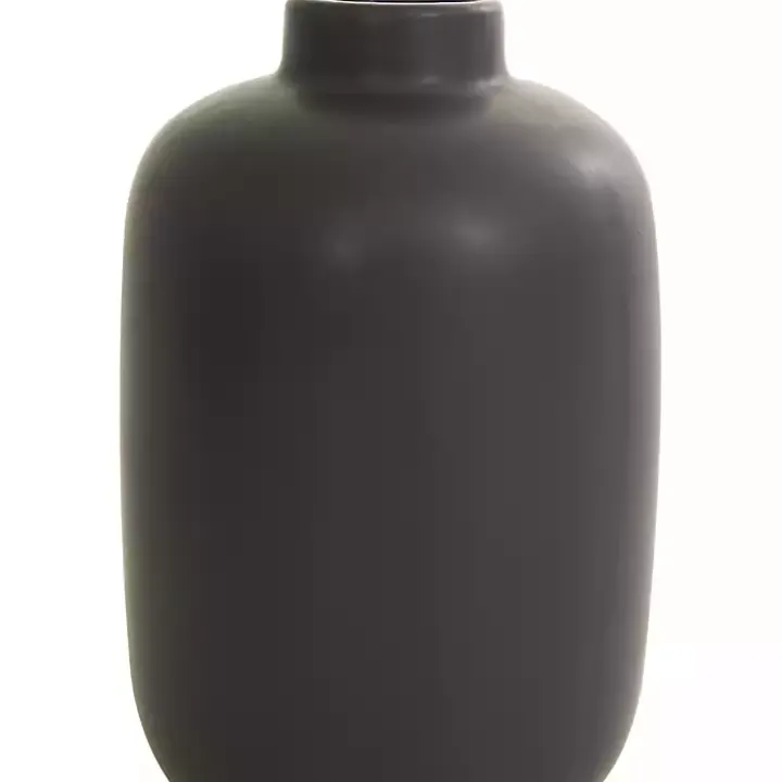 Black Ceramic Contemporary Vases, Set of 3