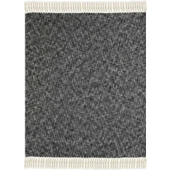 Black Chambray Fringe Throw