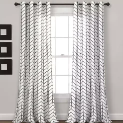 Black Chevron 2-pc. Curtain Panel Set, 84 in.