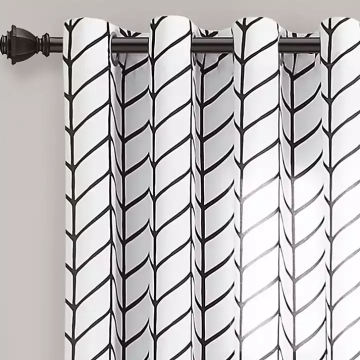Black Chevron 2-pc. Curtain Panel Set, 84 in.