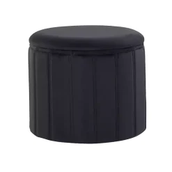 Black Collapsible Storage Ottoman