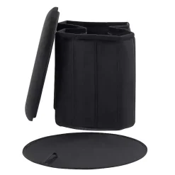Black Collapsible Storage Ottoman