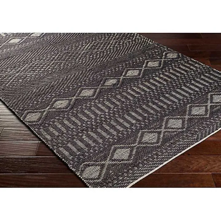 Black Diamond Jute Area Rug, 5x7