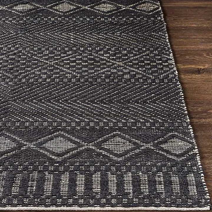 Black Diamond Jute Area Rug, 5x7
