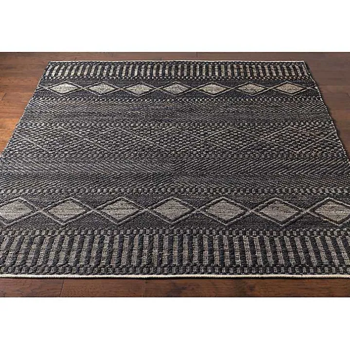 Black Diamond Jute Area Rug, 5x7