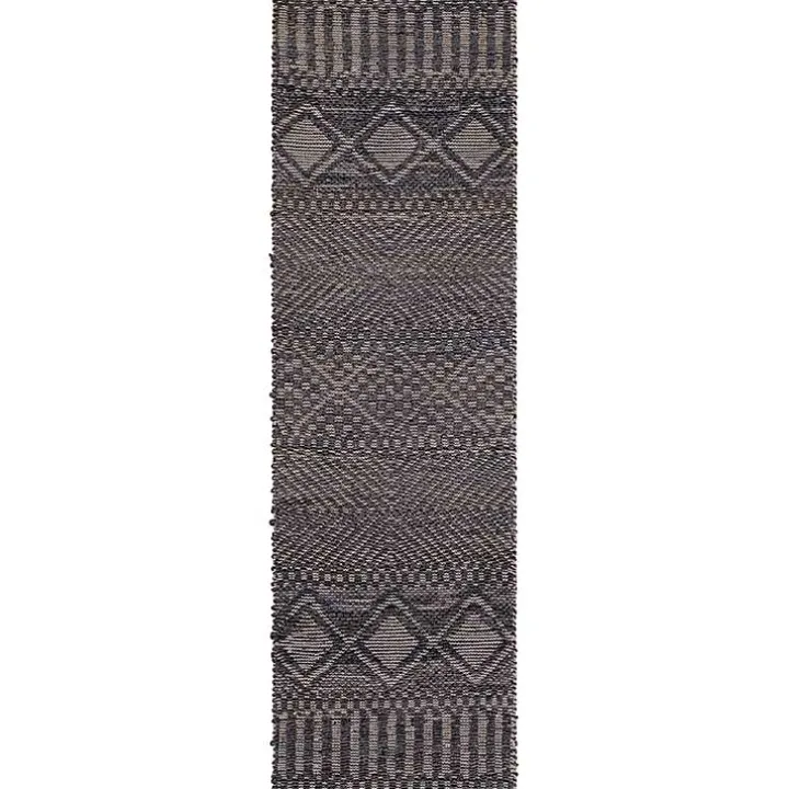 Black Diamond Jute Runner, 2x8