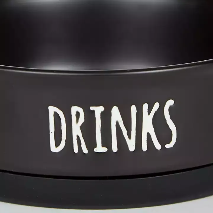 Black Dinner & Drinks 2-pc. Pet Bowl Set, 4 in.