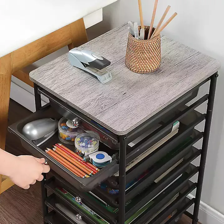 Black 8-Drawer Rolling Storage Cart