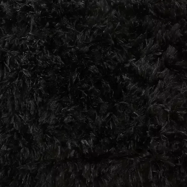 Black Faux Fur Throw Pillow