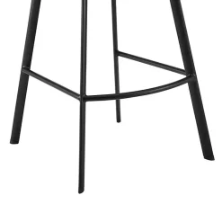 Black Faux Leather Carise Swivel Bar Stool