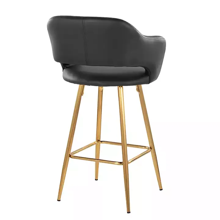 Black Faux Leather Marge Counter Stools, Set of 2