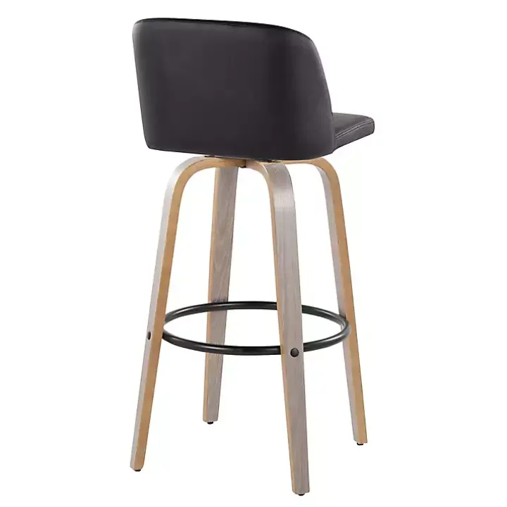 Black Faux Leather Torino Bar Stools, Set of 2