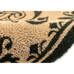 Black Fleur De Lis Monogram M Doormat