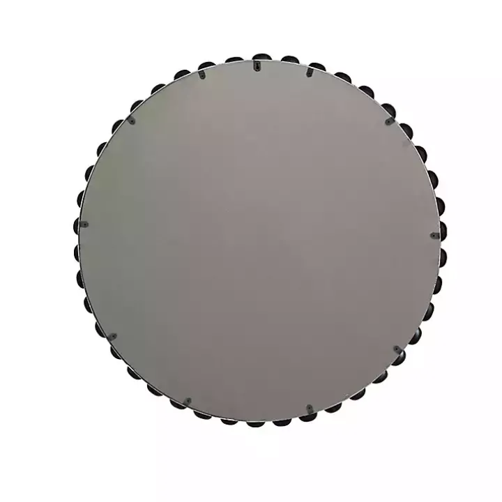 Black Foiled Beaded Wall Mirror, 36 in.