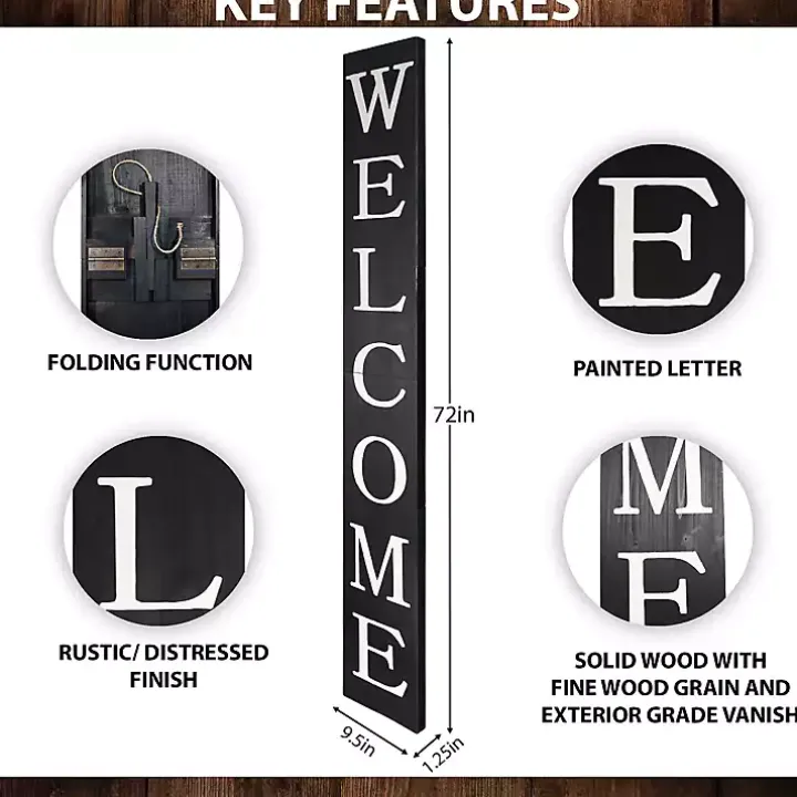 Black Foldable Welcome Porch Board