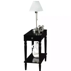 Black French Country Single Drawer Accent Table