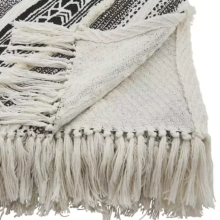 Black Geometric Diamond Throw