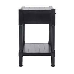 Black Geometrical Industrial Pull Accent Table