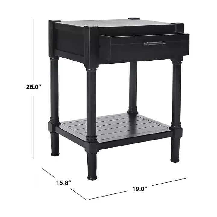Black Geometrical Industrial Pull Accent Table