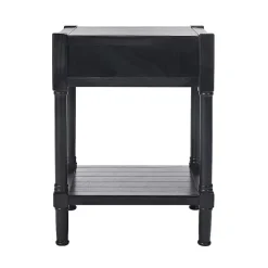 Black Geometrical Industrial Pull Accent Table