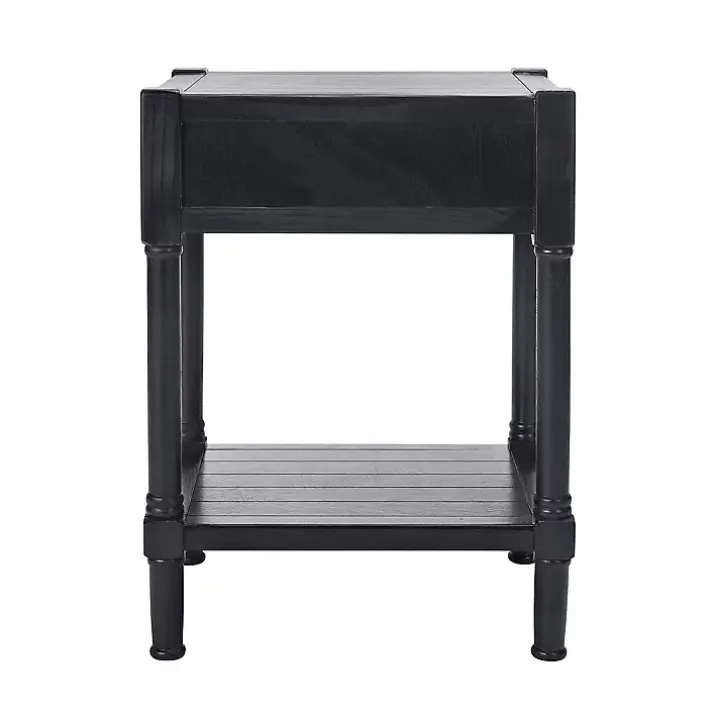 Black Geometrical Industrial Pull Accent Table