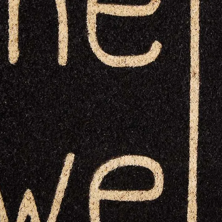 Black Hello Welcome Doormat