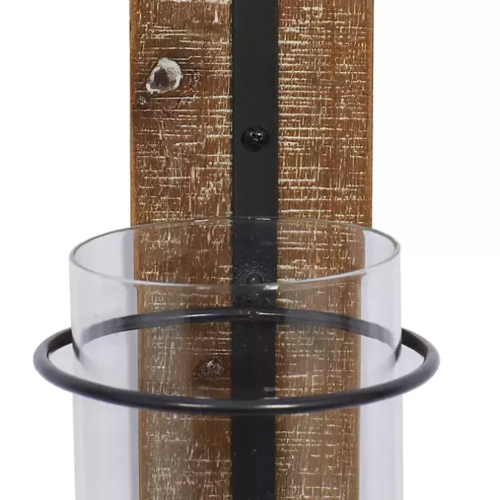 Black Hoop Glass Sleeve Wall Sconce, 28 in.