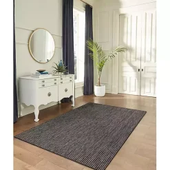 Black Intertwine Indoor/Outdoor Area Rug, 4x7
