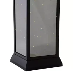Black LED Flickering Fairy Lights Lantern, 19 in.