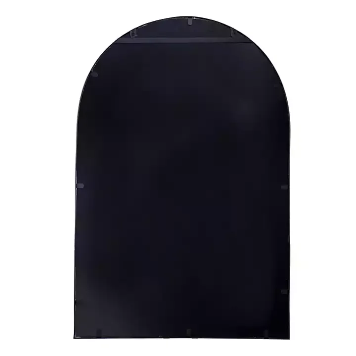 Black Long Arched Wall Mirror