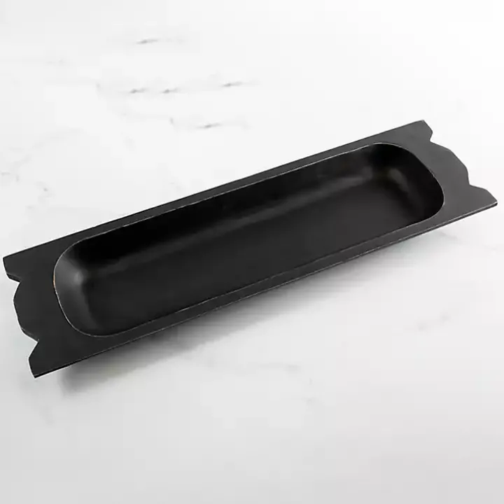 Black Mango Wood Trough Bowl