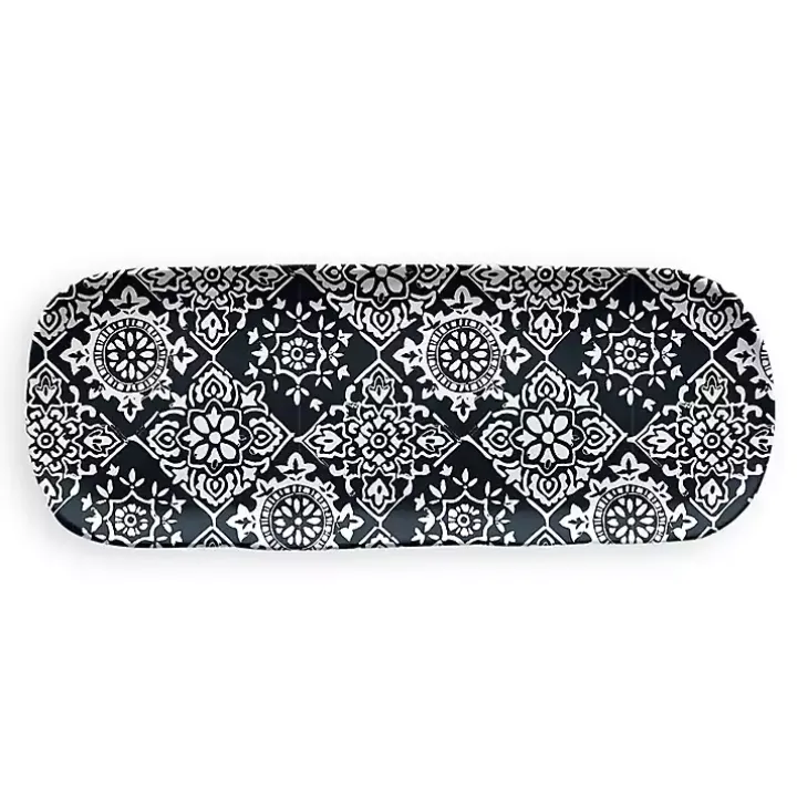 Black Melamine Bree Serving Tray