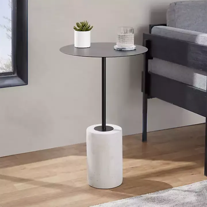 Black Metal & Concrete Janis Cocktail Table
