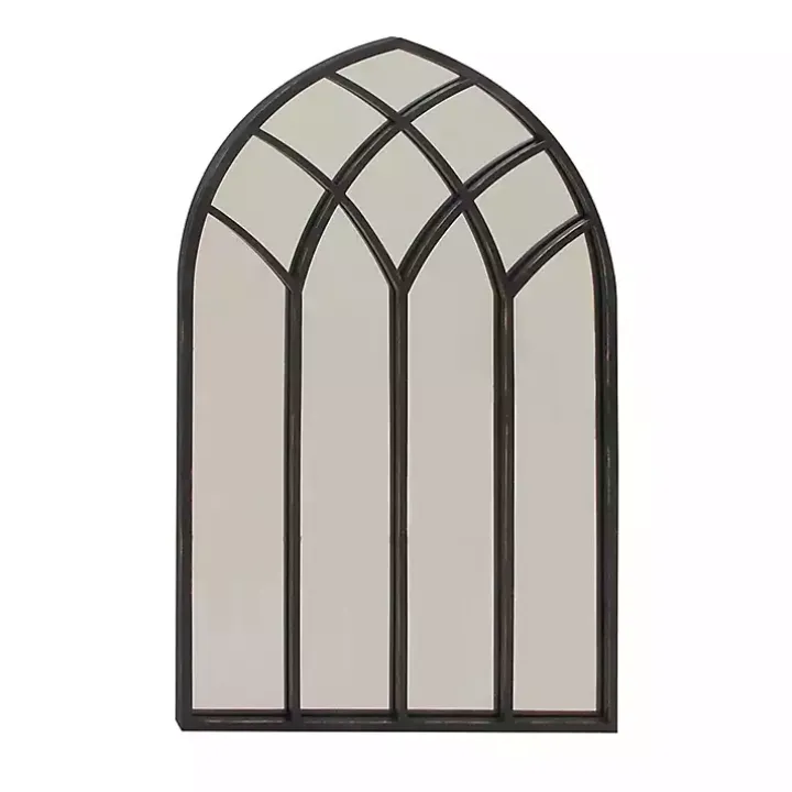 Black Metal Arch Framed Mirror