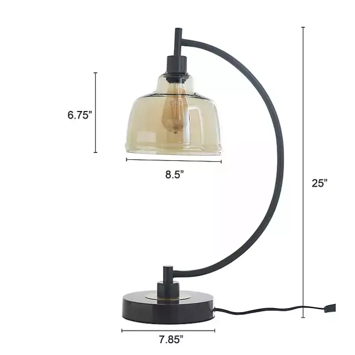 Black Metal Arched Task Lamp