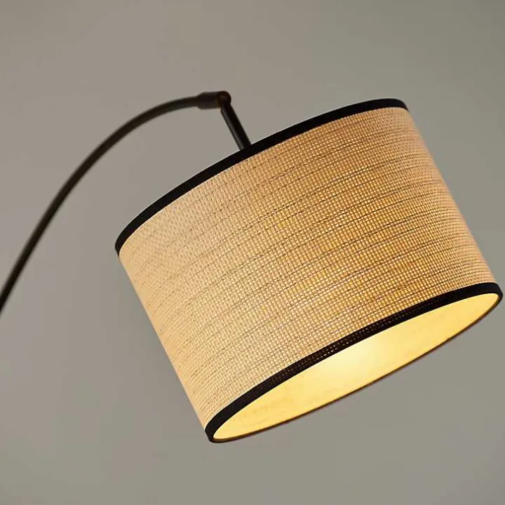 Black Metal 3-Arm Arched Floor Lamp
