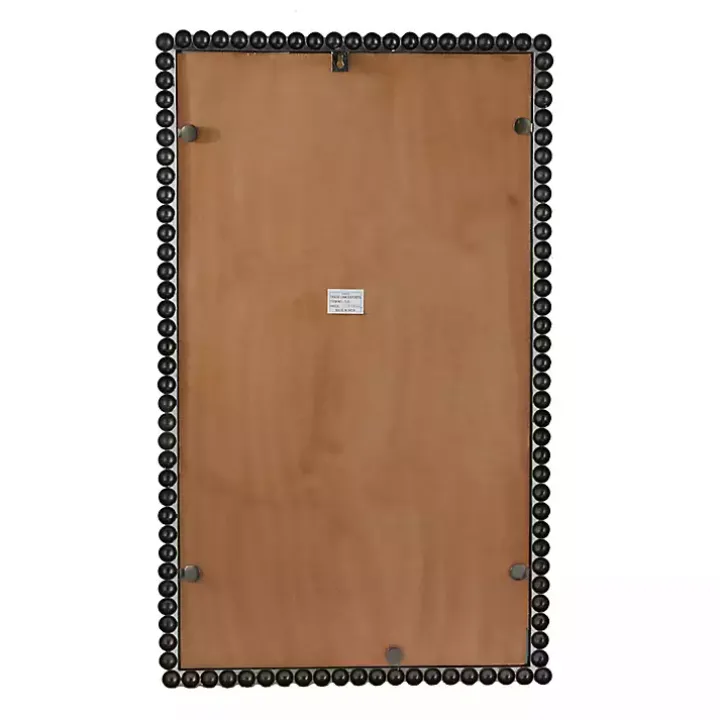 Black Metal Beaded Frame Wall Mirror
