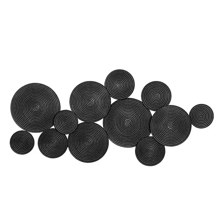 Black Metal Circles Wall Plaque