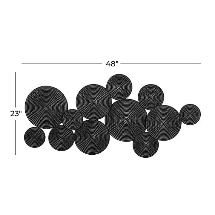 Black Metal Circles Wall Plaque