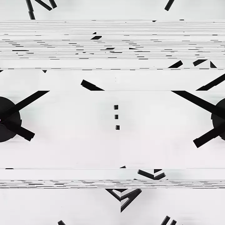 Black Metal Clear Glass Wall Clock