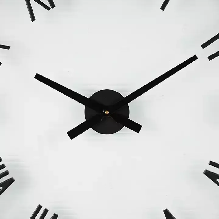 Black Metal Clear Glass Wall Clock