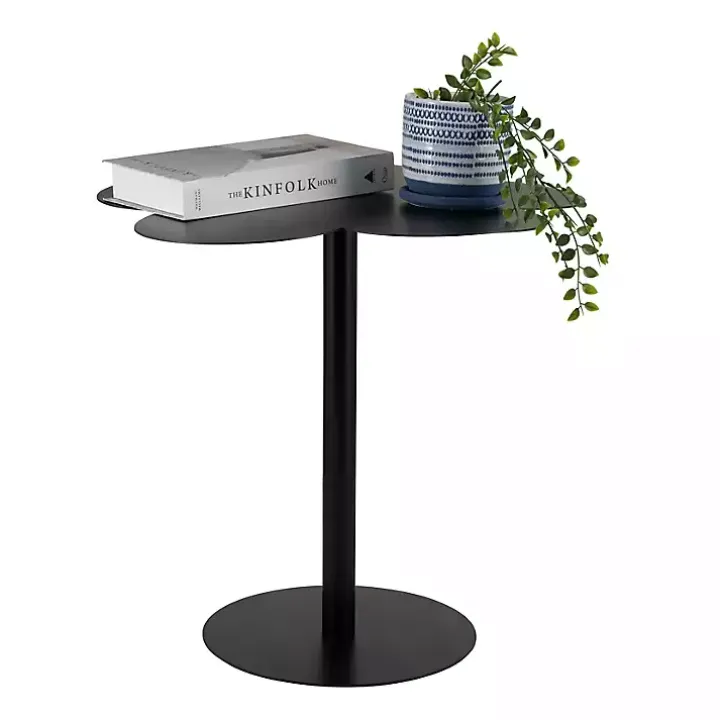 Black Metal Clover Accent Table