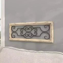 Black Metal Farmhouse Scroll Wall Plaque
