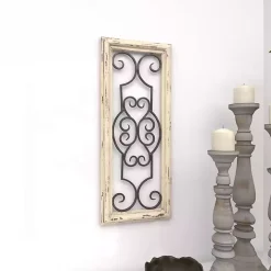Black Metal Farmhouse Scroll Wall Plaque