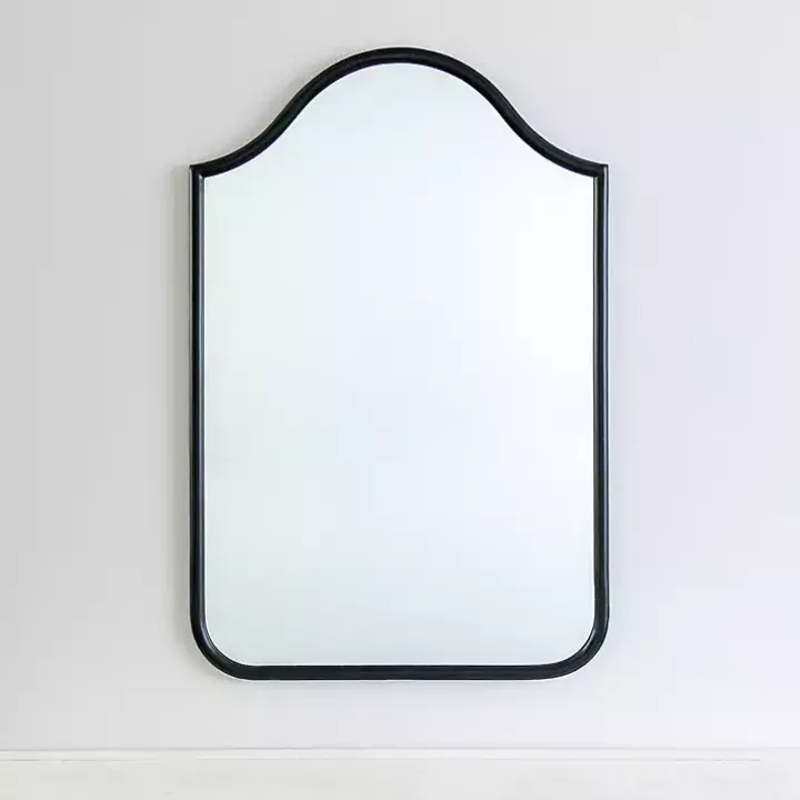Black Metal Linear Wave Mirror