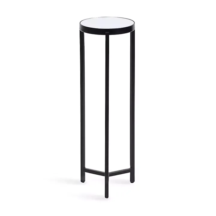 Black Metal Mirrored Tabletop Aguilar Drink Table