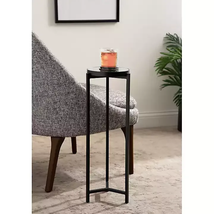 Black Metal Mirrored Tabletop Aguilar Drink Table