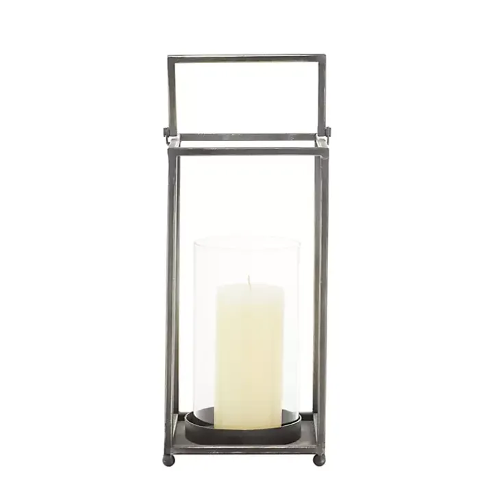 Black Metal Modern Lantern