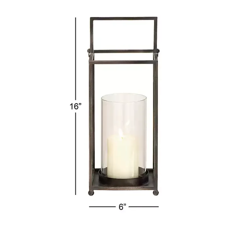 Black Metal Modern Lantern